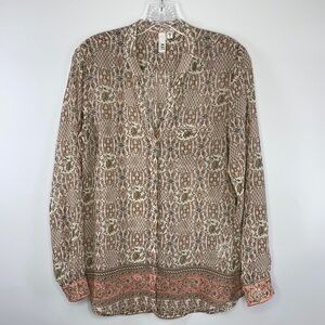 KUT Floral Long Sleeve Cottagecore Blouse Size Medium